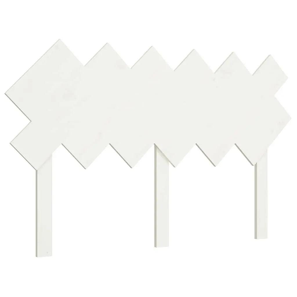 Solid Pine Wood Bed Headboard in White, 132 cm