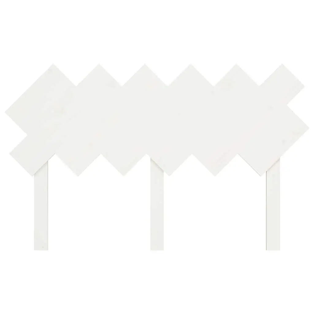 Solid Pine Wood Bed Headboard in White, 132 cm