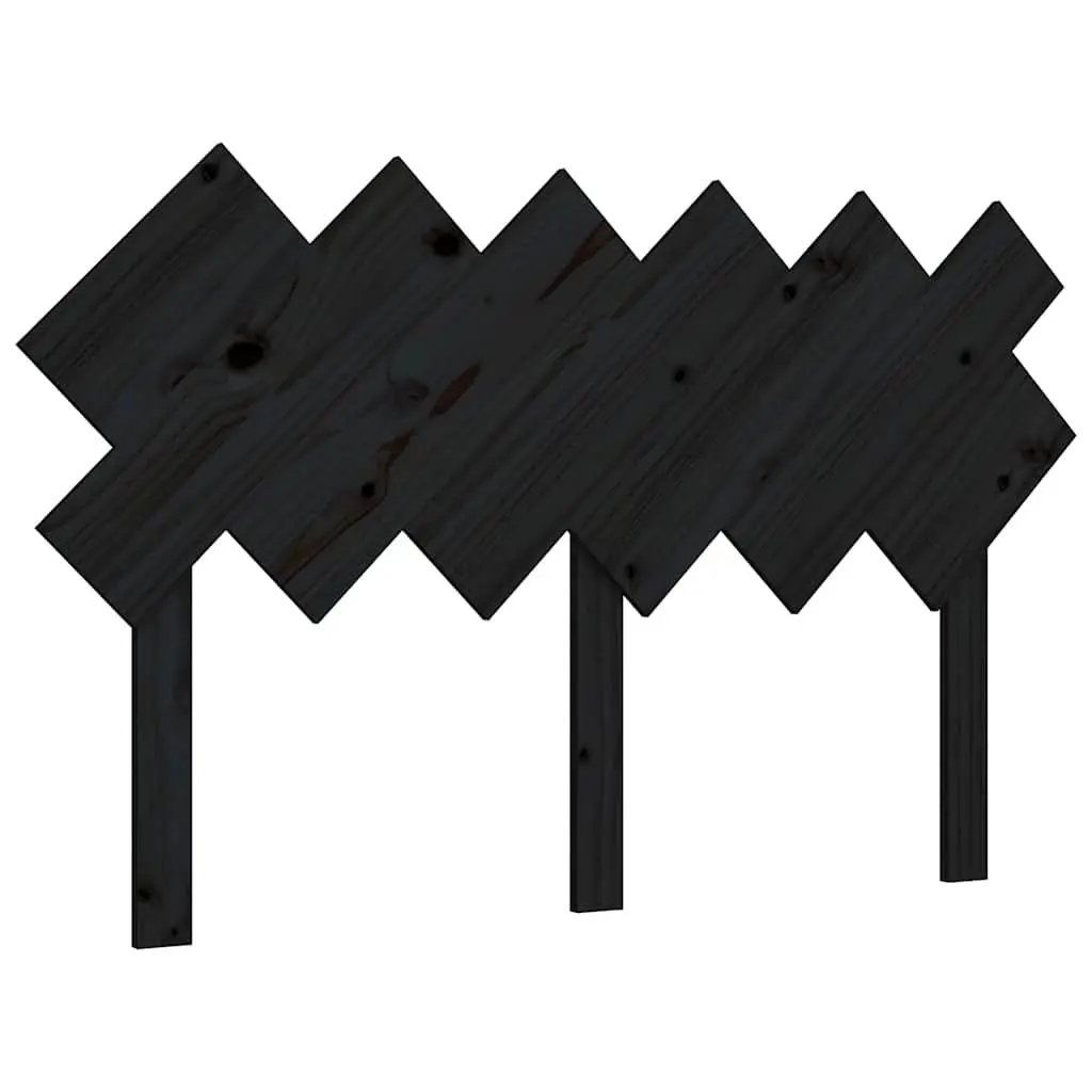 Bed Headboard Solid Wood Pine 132cm Black Rustic