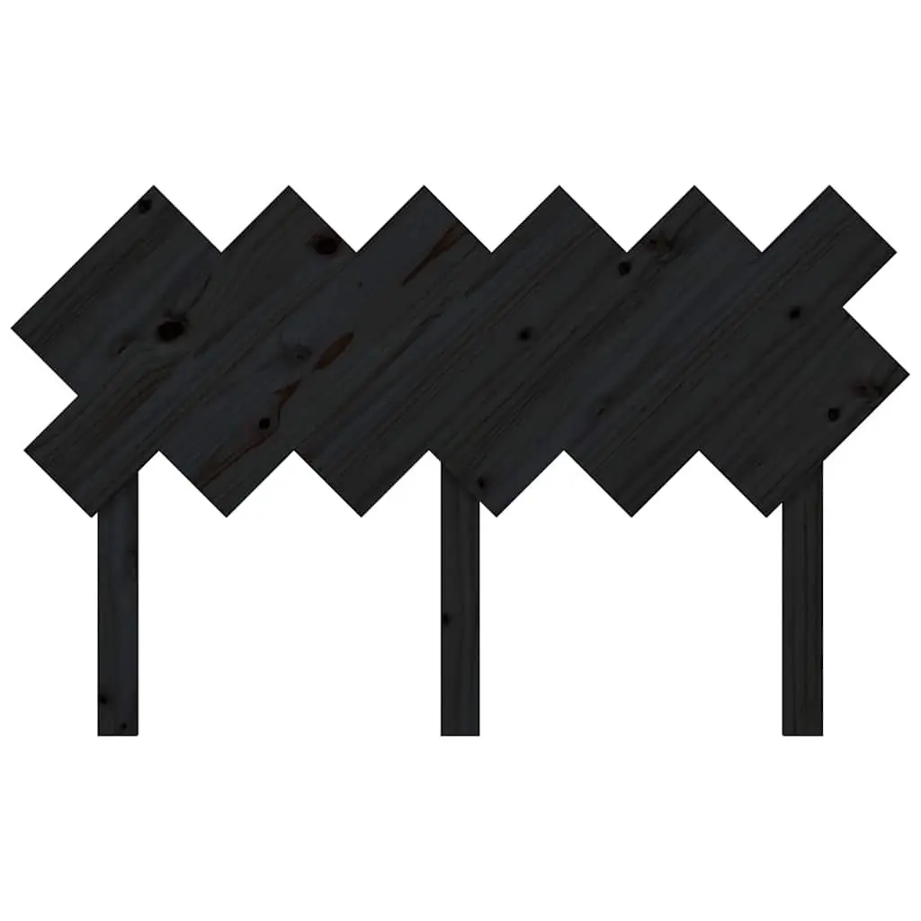 Bed Headboard Solid Wood Pine 132cm Black Rustic