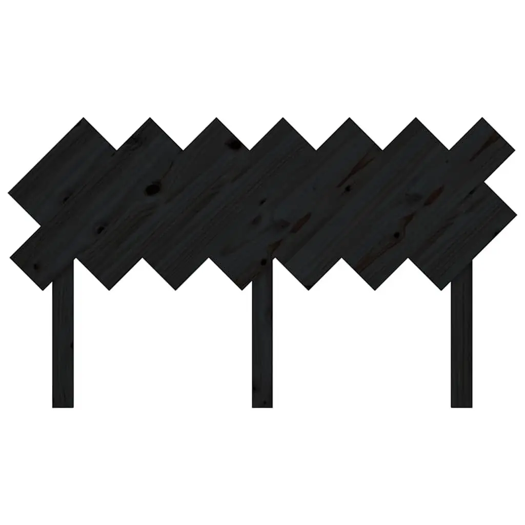 Solid Pine Wood Black Bed Headboard 151.5 cm