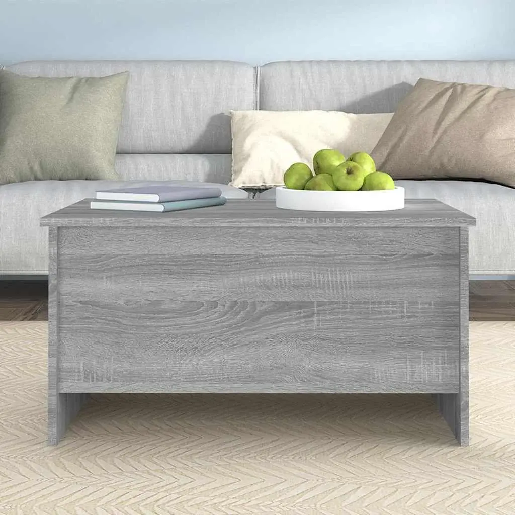 Coffee Table Engineered Wood 80 x 55.5 x 41.5 cm Grey