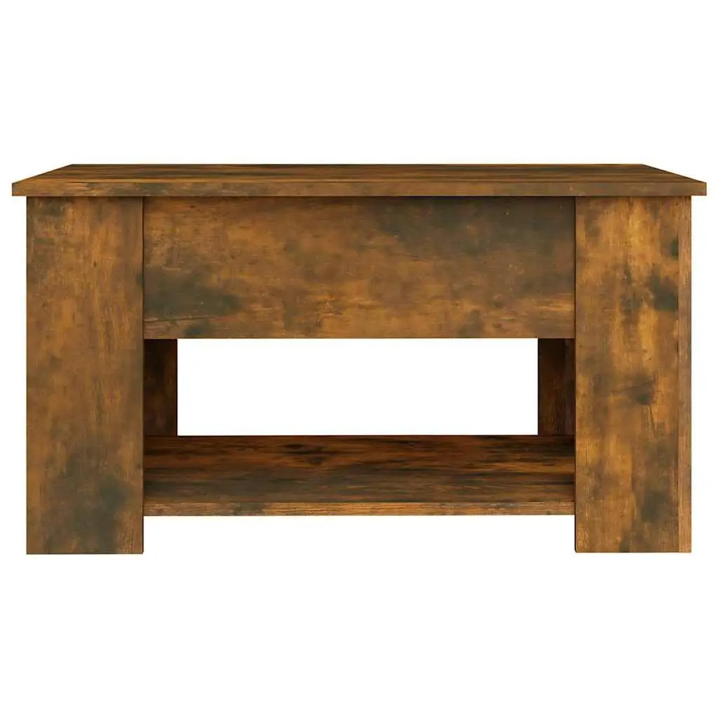 Brown Engineered Wood Coffee Table with Lift-Top Storage