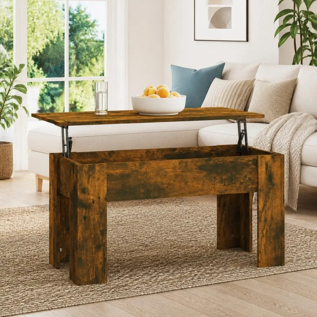 Lift Top Coffee Table Engineered Wood 101 x 49 x 52 cm Brown