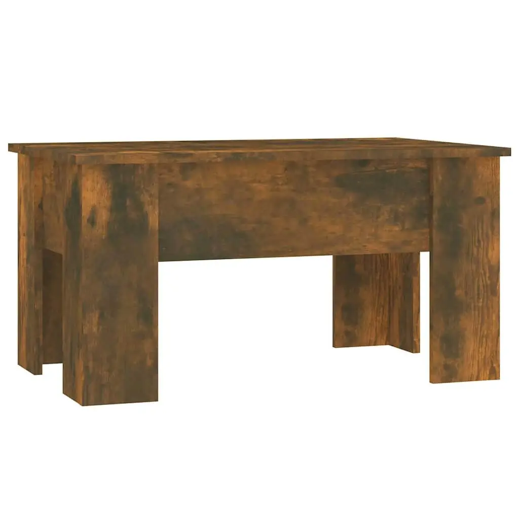 Coffee Table Engineered Wood 79 x 49 x 41 cm Smoked Oak Brown