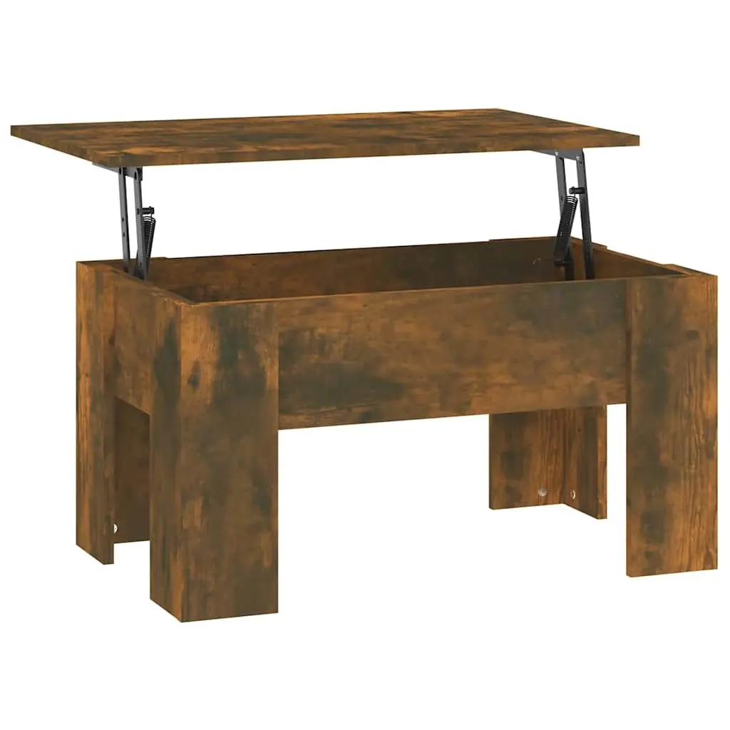 Coffee Table Engineered Wood 79 x 49 x 41 cm Smoked Oak Brown