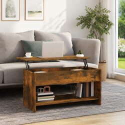 Coffee Table with Lift-Top Storage Compartment Brown Engineered Wood Accent