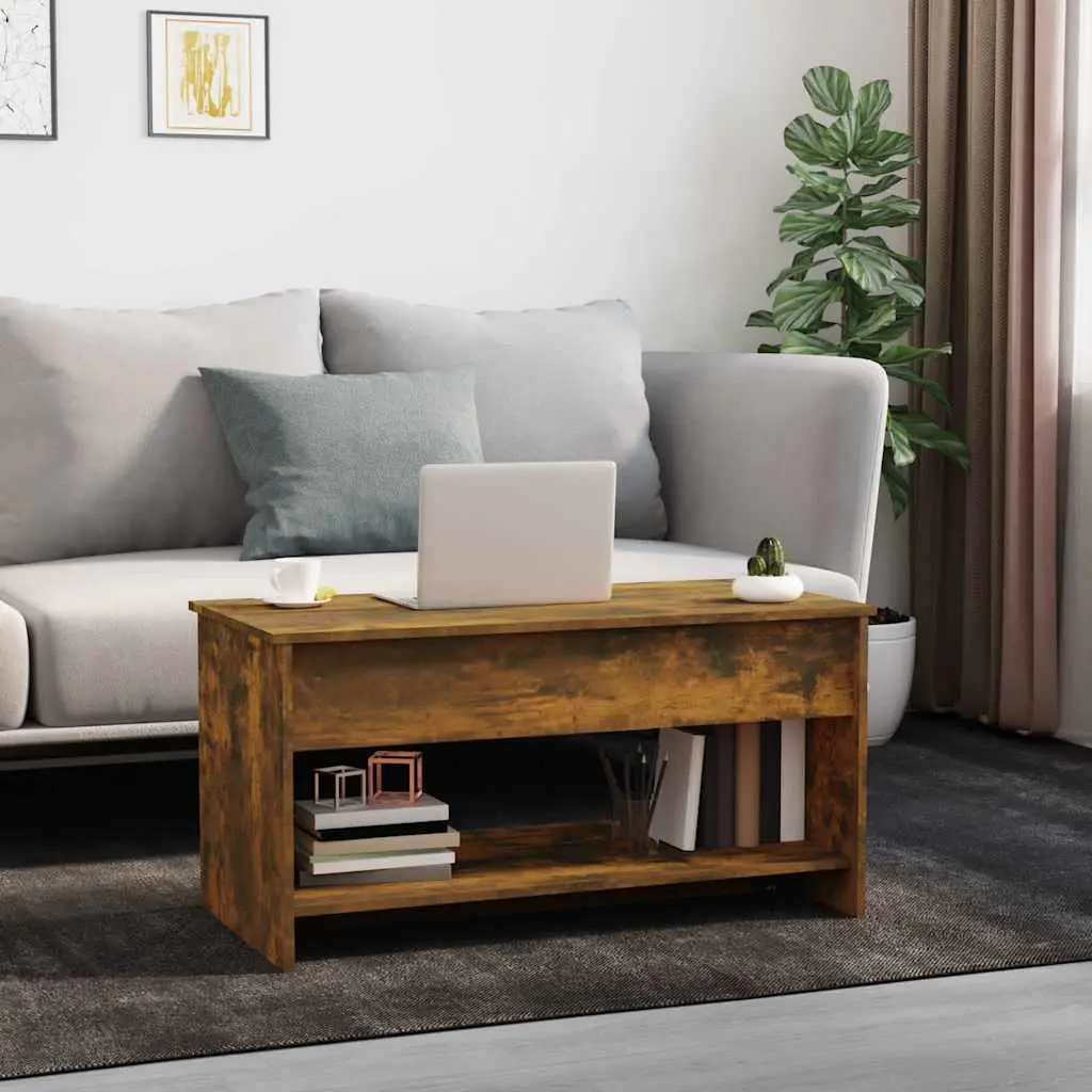 Lift-Top Coffee Table with Storage Brown