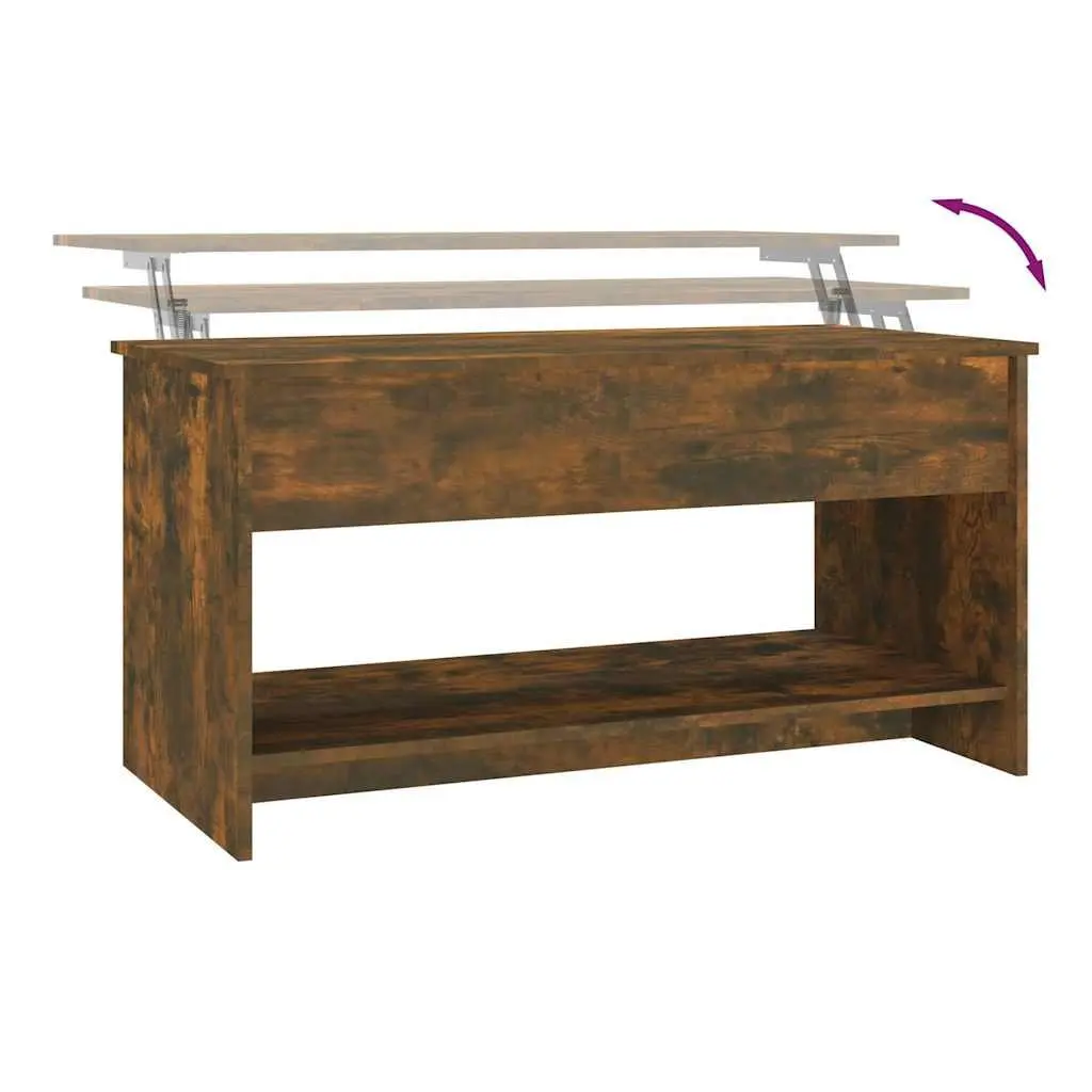 Lift-Top Coffee Table with Storage Brown