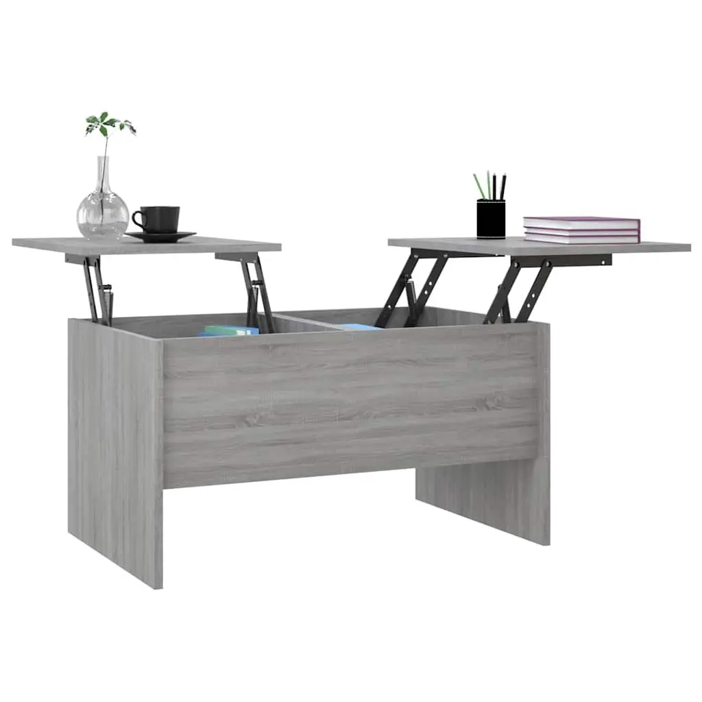 Adjustable Grey Sonoma Coffee Table with Storage Space
