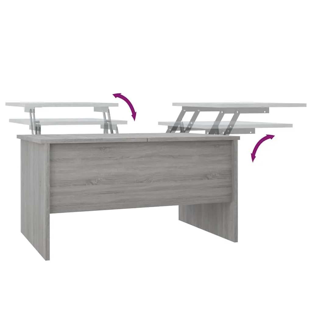 Adjustable Grey Sonoma Coffee Table with Storage Space