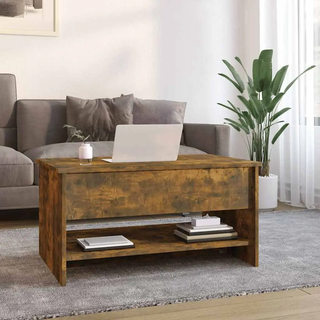 Smoked Oak Coffee Table with Liftable Top