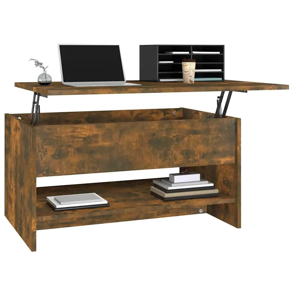 Smoked Oak Coffee Table with Liftable Top