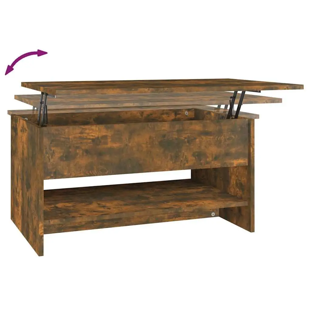 Smoked Oak Coffee Table with Liftable Top