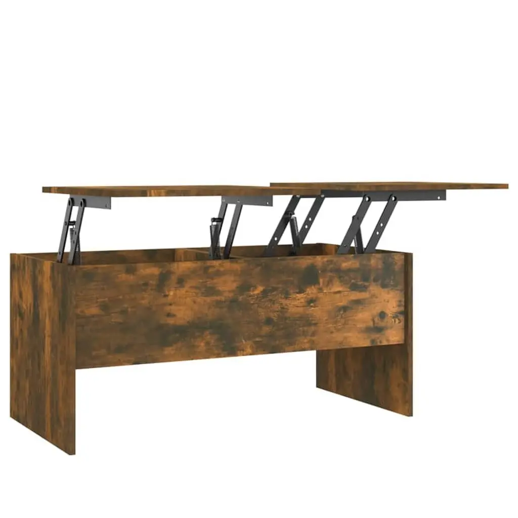 Brown Lift-Top Coffee Table with Hidden Storage