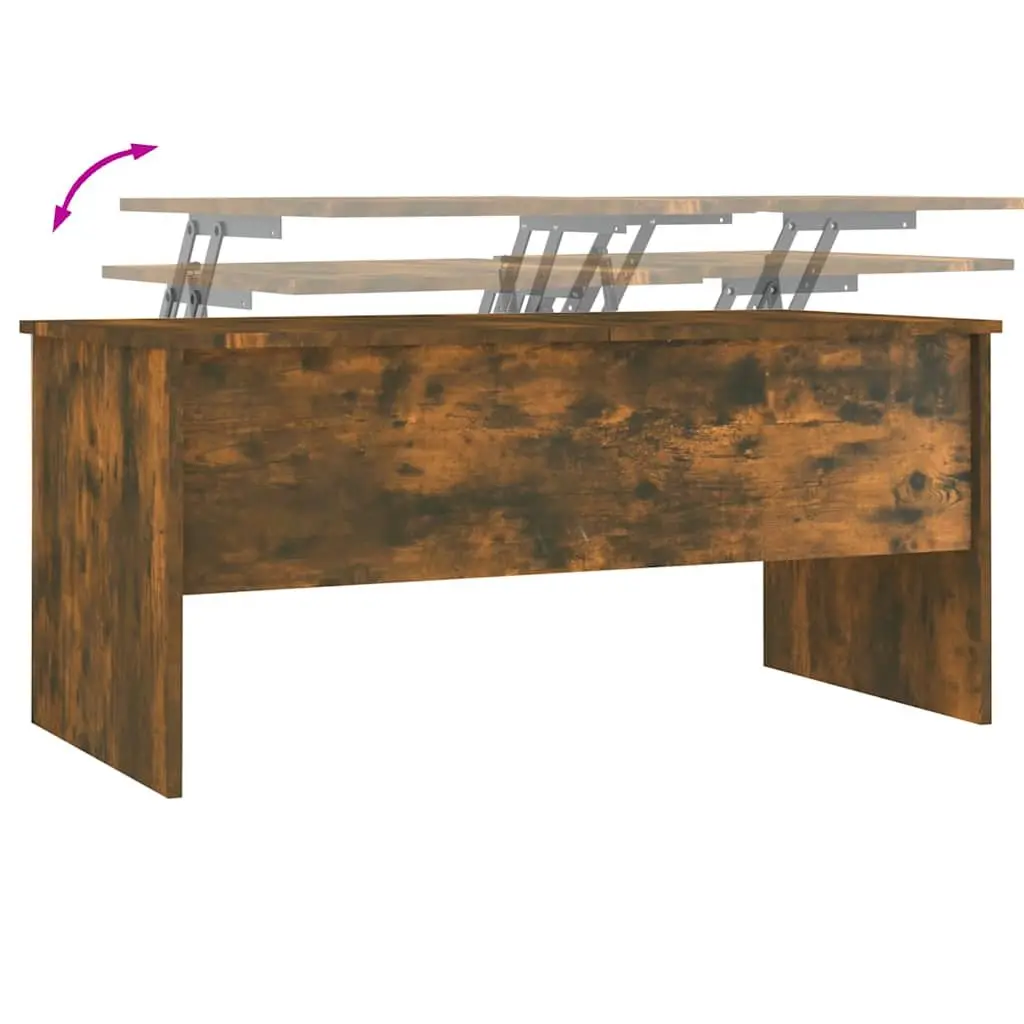 Brown Lift-Top Coffee Table with Hidden Storage