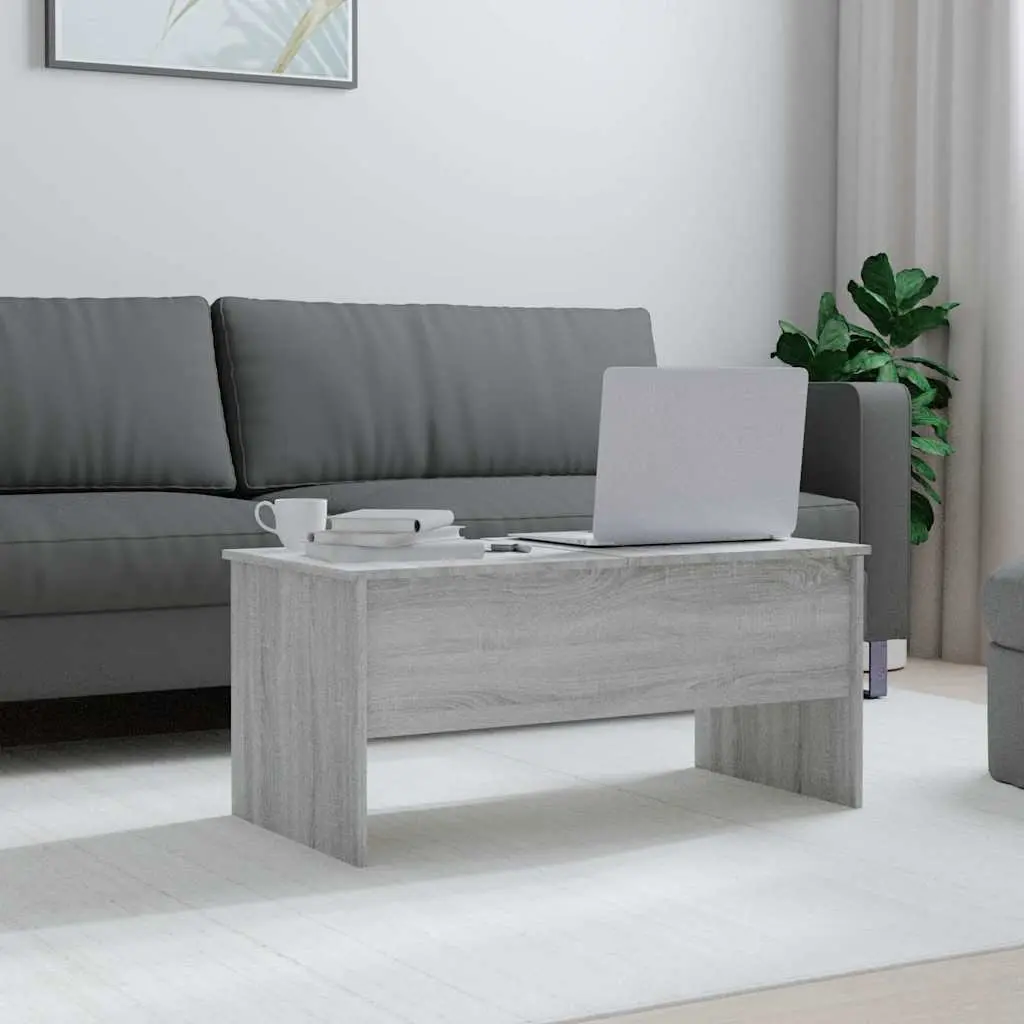 Adjustable Grey Sonoma Coffee Table with Hidden Storage