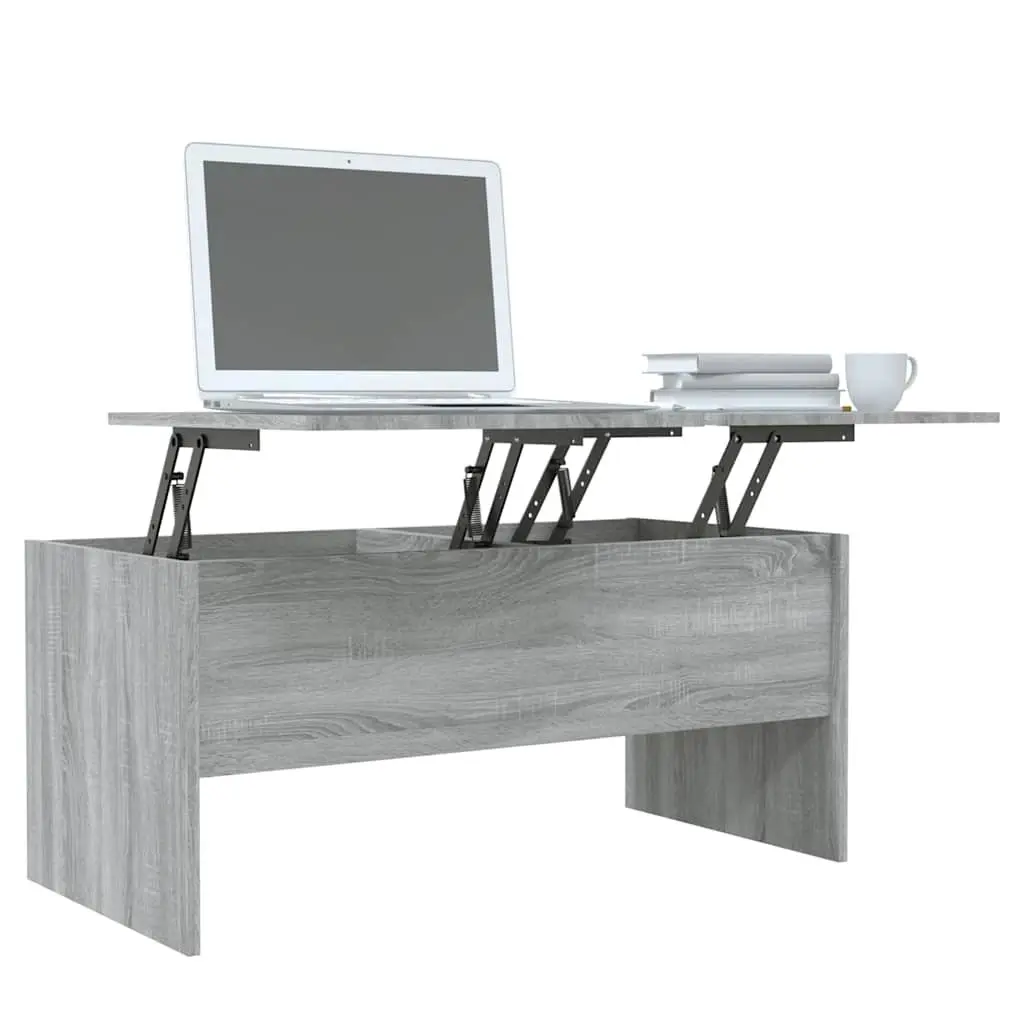 Adjustable Grey Sonoma Coffee Table with Hidden Storage