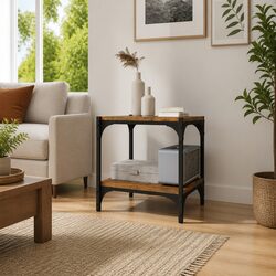 Sturdy Brown TV Cabinet with 2 Shelves for Your Living Room