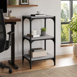 Grey Sonoma Book Cabinet 40x33x70.5 cm with Steel Frame