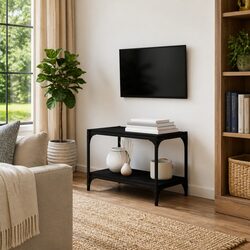 Black TV Cabinet 60x33x41 cm with Industrial Style