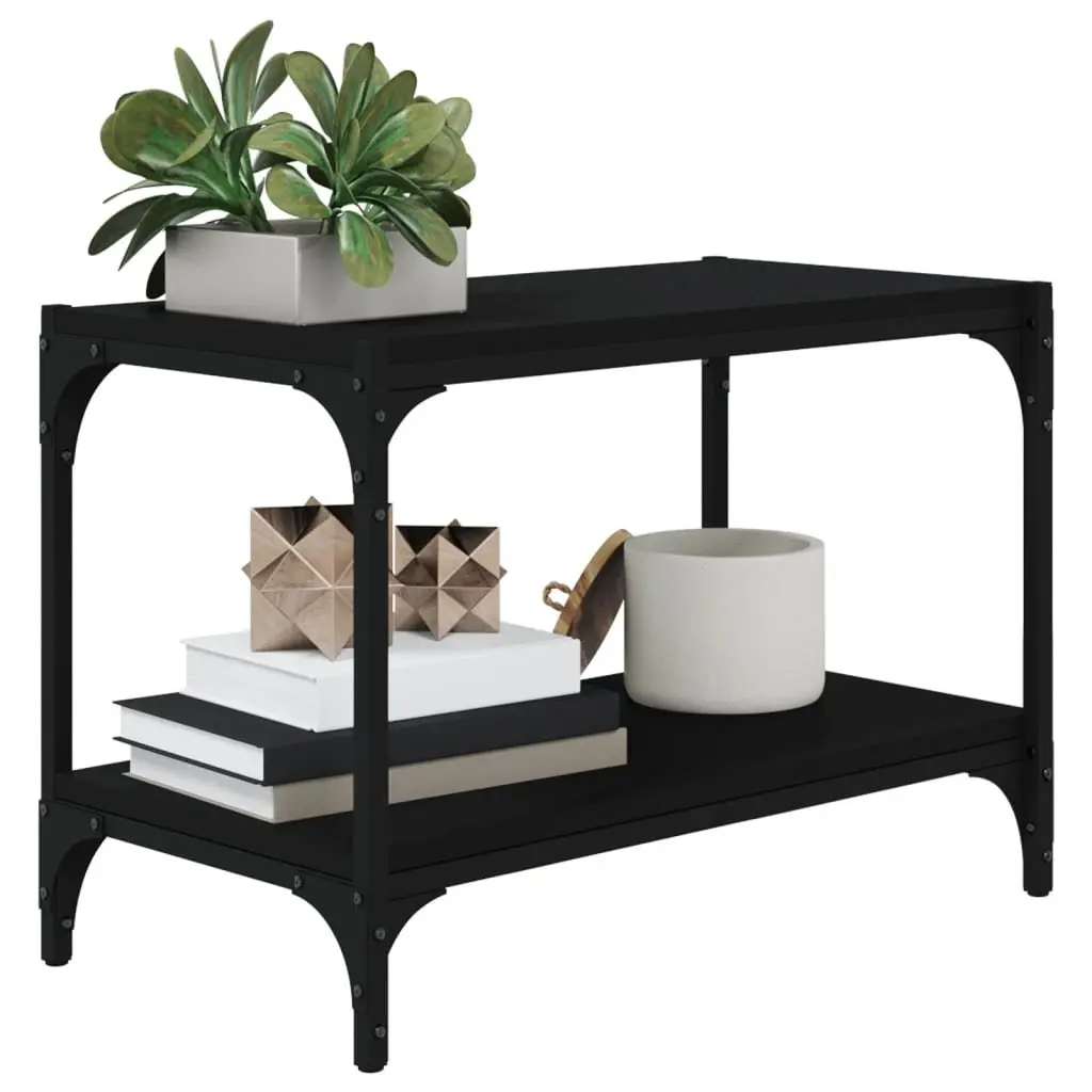TV Cabinet Engineered Wood Steel 60x33x41 cm Black