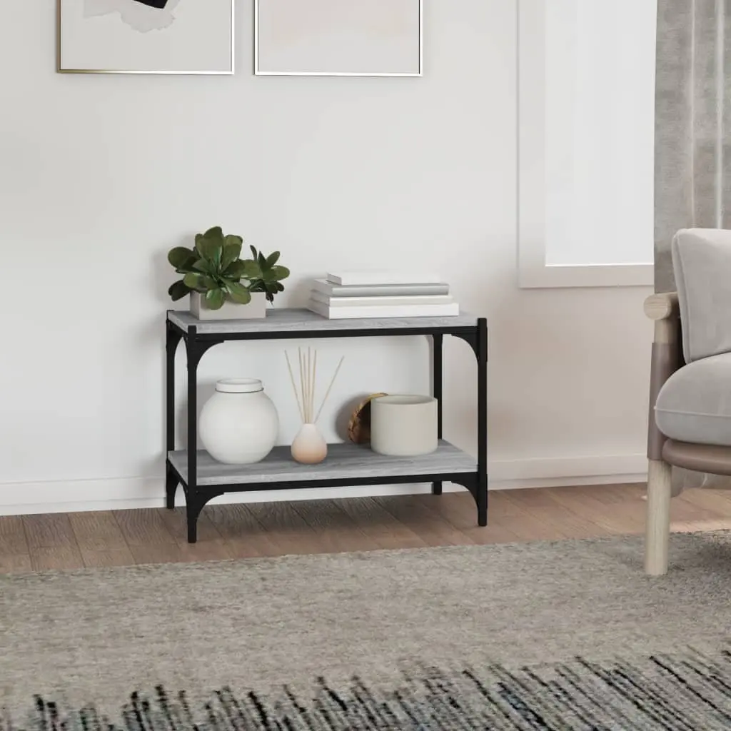 Grey Sonoma Engineered Wood TV Cabinet with Steel Frame