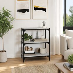3 Shelf Grey Book Cabinet for Industrial Style Storage