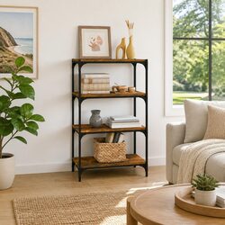 Industrial Book Cabinet with 4 Shelves for Storage