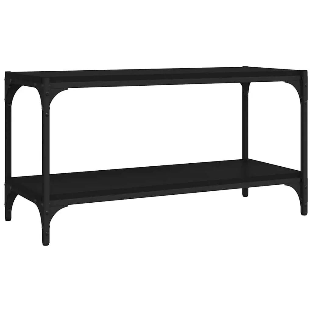TV Cabinet Engineered Wood Steel Frame 80x33x41 cm Black