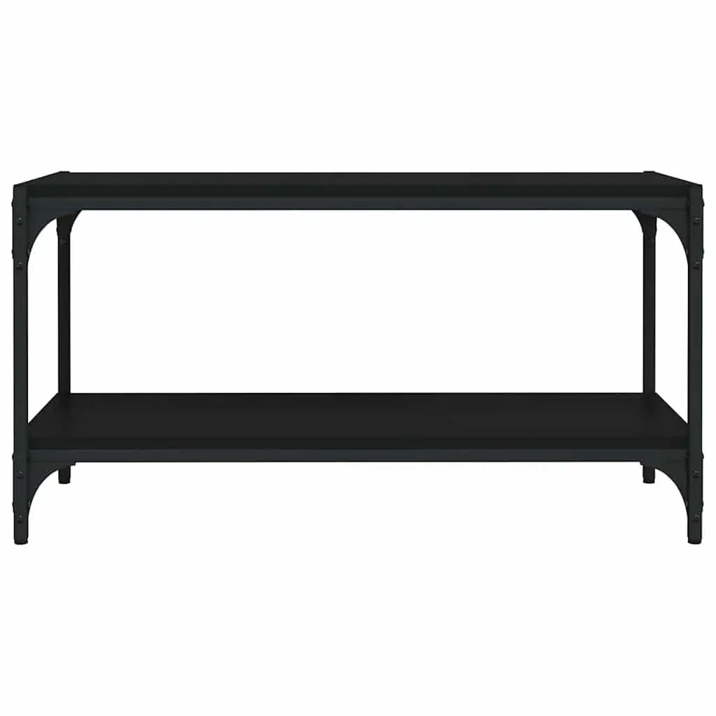 TV Cabinet Engineered Wood Steel Frame 80x33x41 cm Black