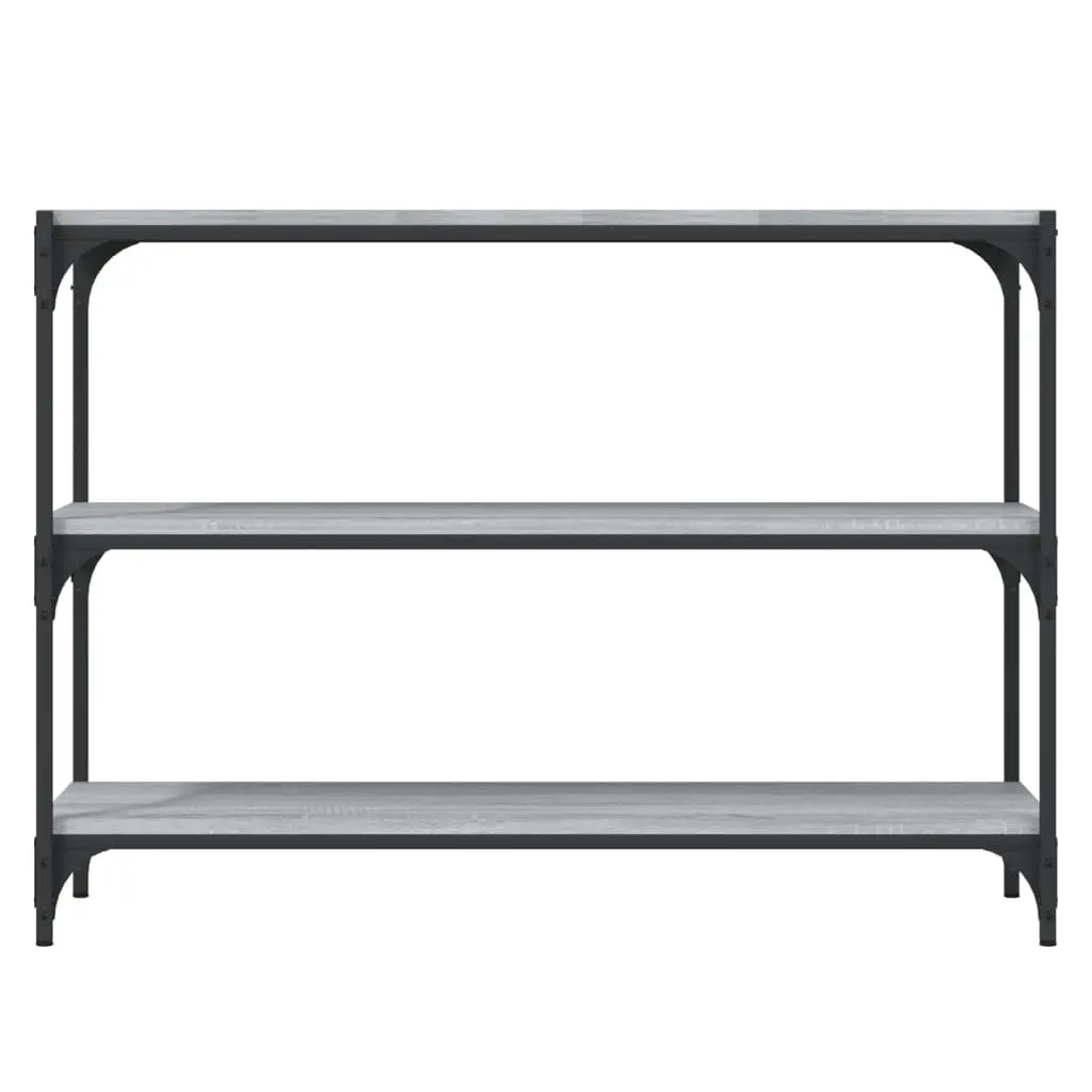 Book Cabinet Engineered Wood Steel 100x33x70.5cm Grey Industrial Style