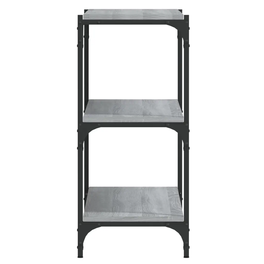 Book Cabinet Engineered Wood Steel 100x33x70.5cm Grey Industrial Style