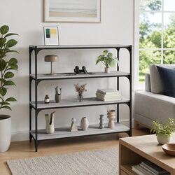 Grey Sonoma Book Cabinet 100x33x100 cm with Sturdy Design