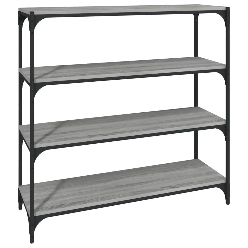 Book Cabinet Grey Sonoma 100x33x100 cm Storage Shelving Unit Industrial Style