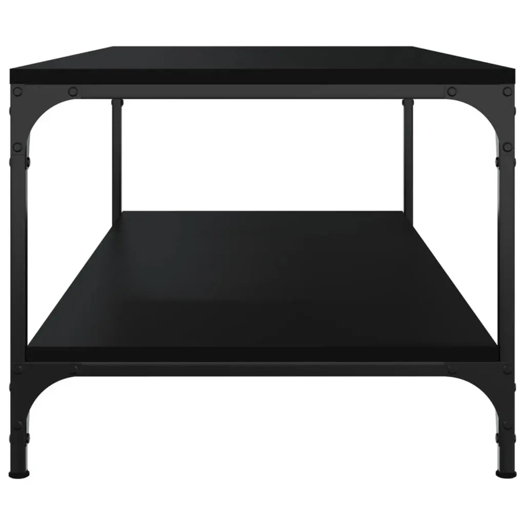 Black Coffee Table with Industrial Charm