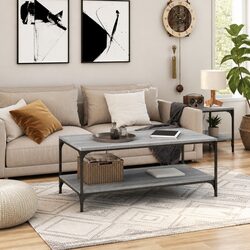 Stylish Grey Sonoma Coffee Table with Storage