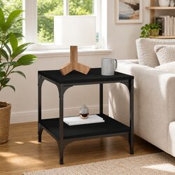 Sturdy Black Industrial Side Table 40x40x40cm