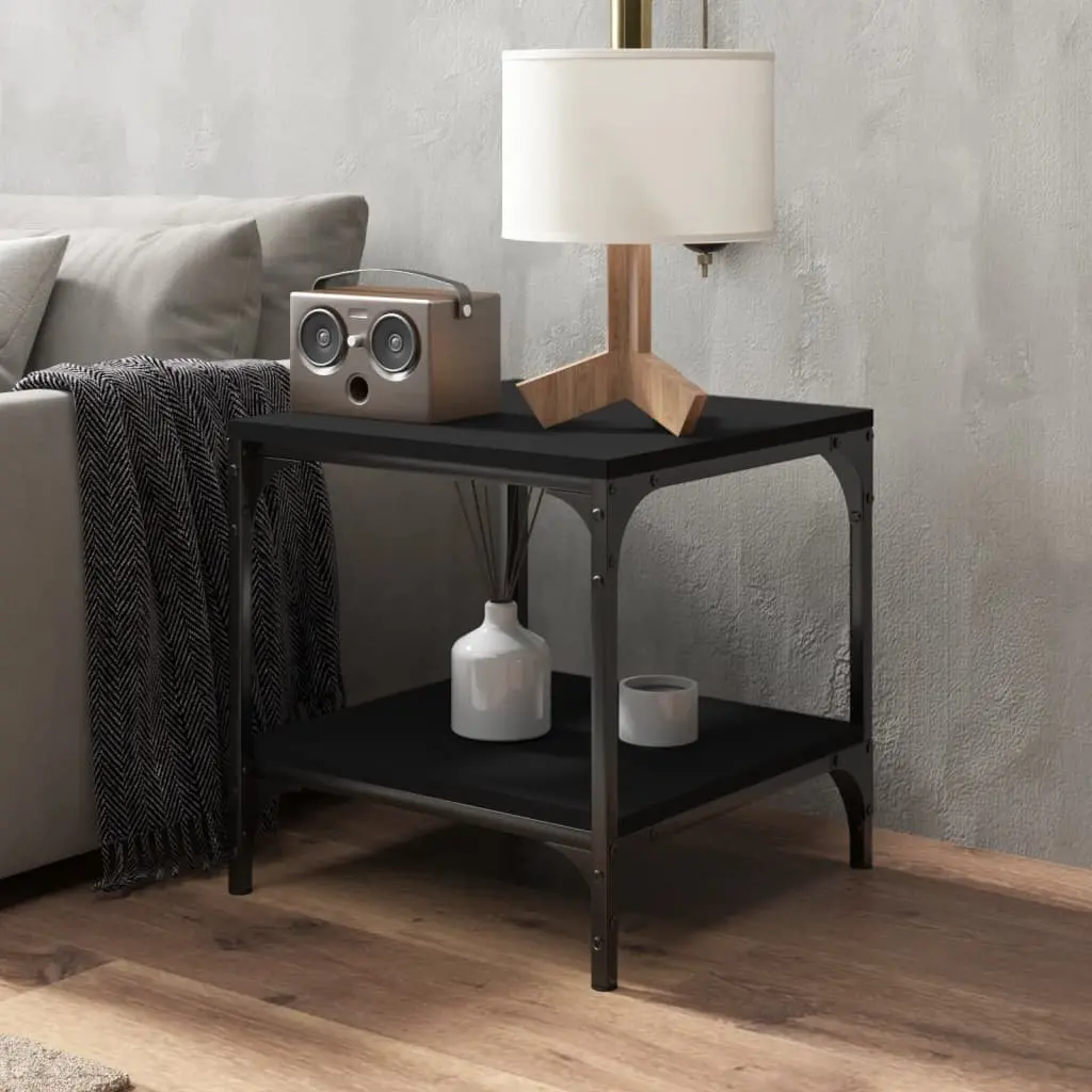 Black Industrial Side Table 40x40x40cm