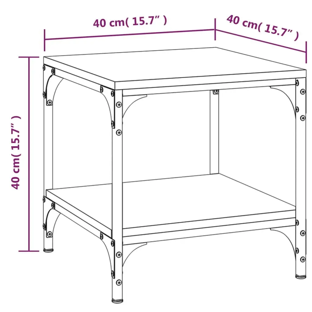 Black Industrial Side Table 40x40x40cm