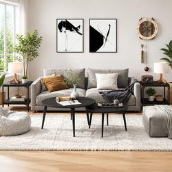 Black Engineered Wood Side Tables – 2 pcs