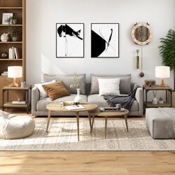 Stylish Brown Engineered Wood Side Tables with Storage