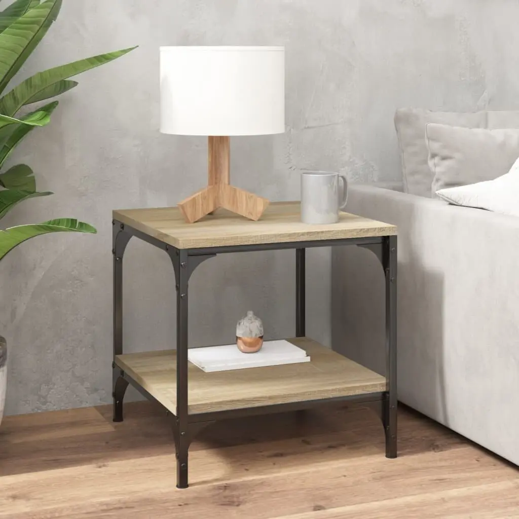 Brown Engineered Wood Side Tables with Storage