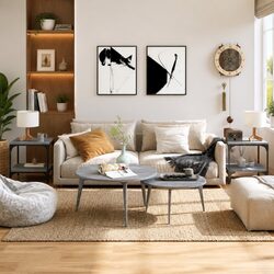 Stylish Grey Sonoma Side Tables Set of 2