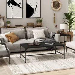 Sturdy Industrial Black Coffee Table 100x50x35 cm