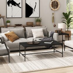 Sturdy Industrial Black Coffee Table 100x50x35 cm