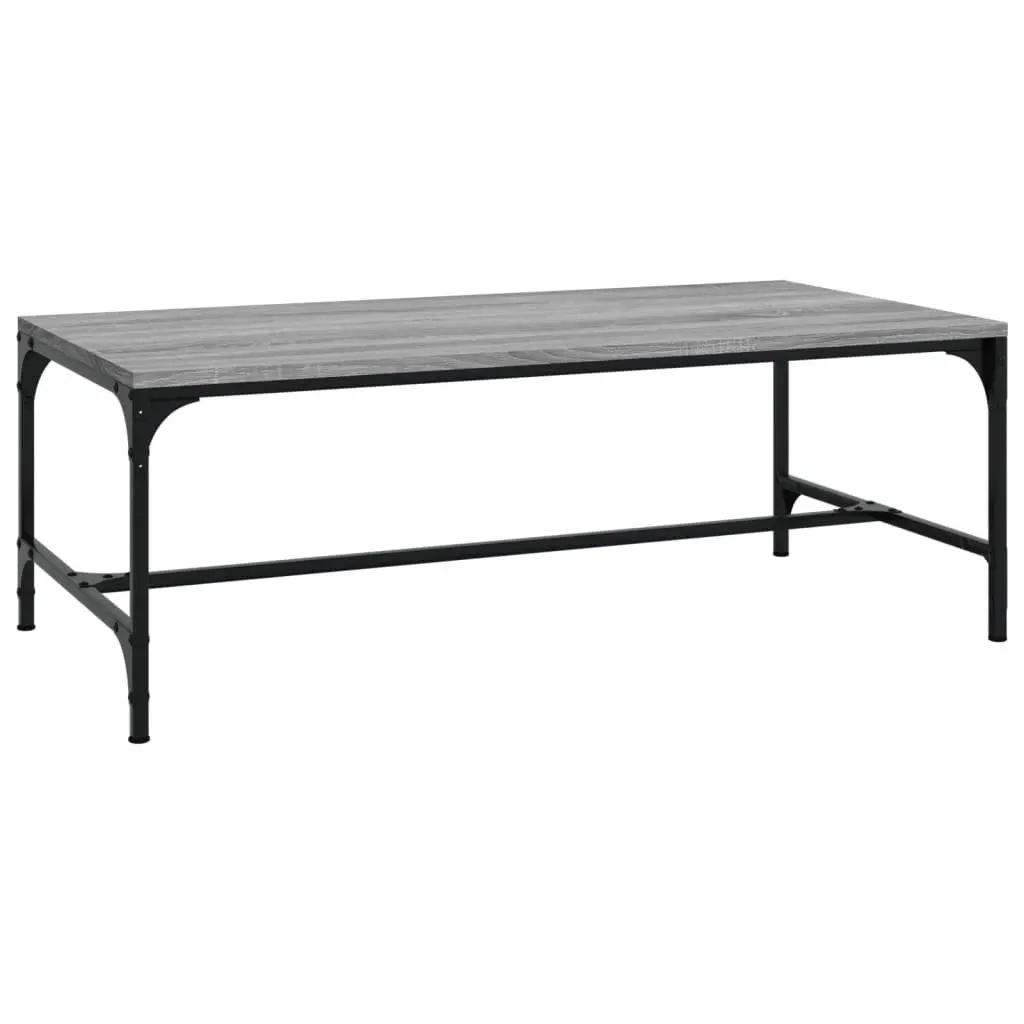 Coffee Table Engineered Wood Steel Frame 100x50x35cm Grey