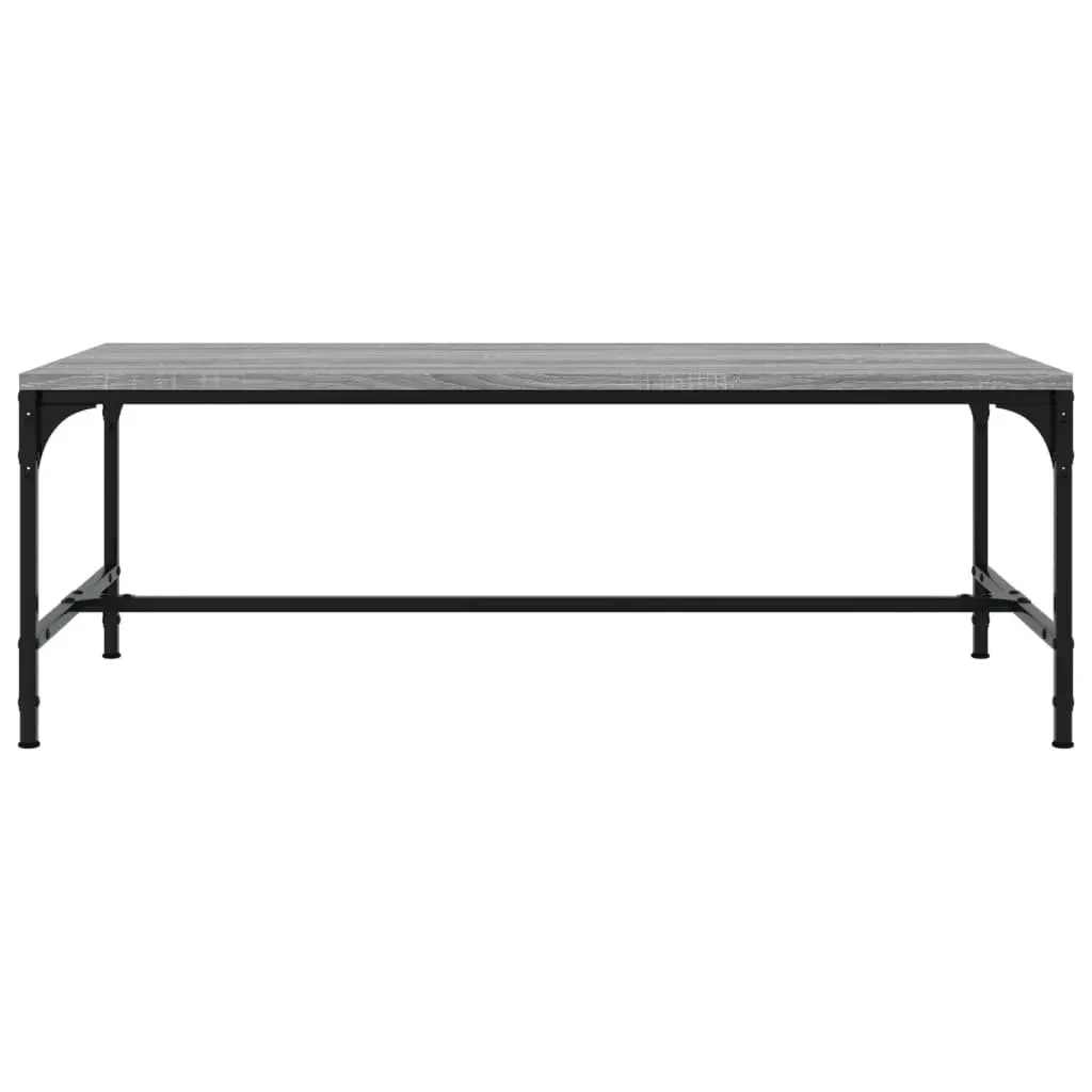 Coffee Table Engineered Wood Steel Frame 100x50x35cm Grey