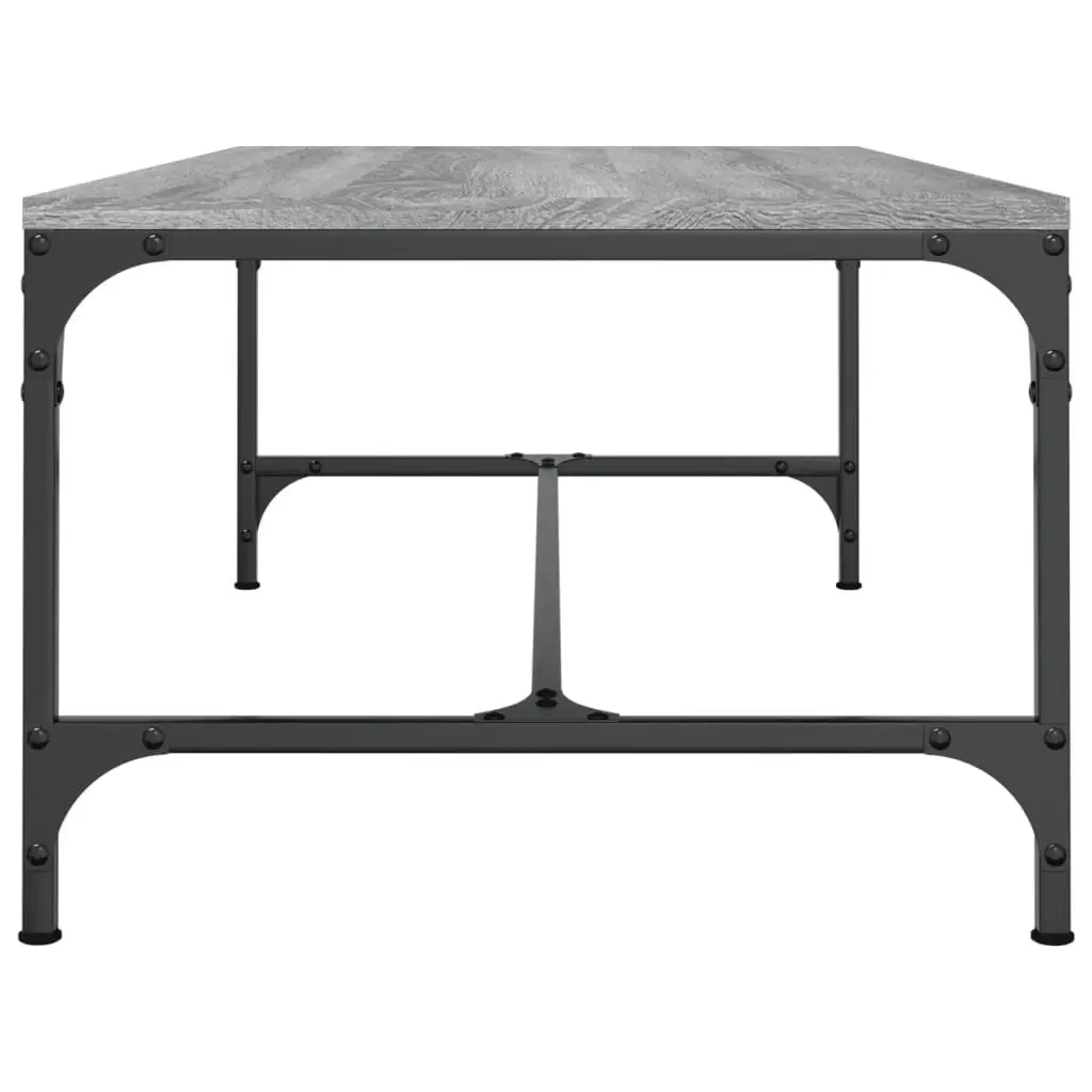 Coffee Table Engineered Wood Steel Frame 100x50x35cm Grey