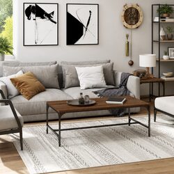 Brown Oak Industrial Coffee Table 100x50x35 cm